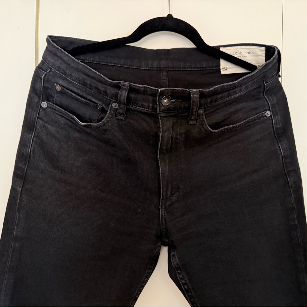 Rag n Bone Fit 2 Slim Black Denim Jeans